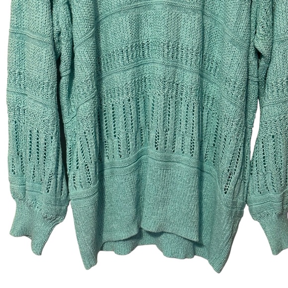 Torrid Aqua Blue Sweater 4 4X Open Knit Lightweight Beachy Ocean Soft #16974078 - Picture 4 of 11